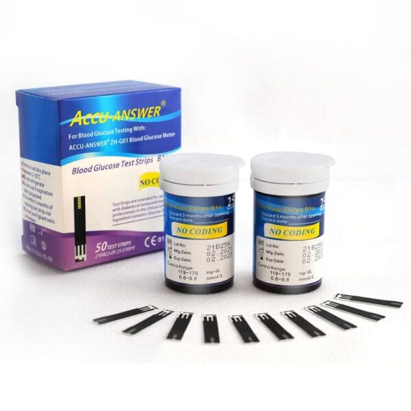 Accu-Answer Blood Glucose Test Strips 50's - Image 2